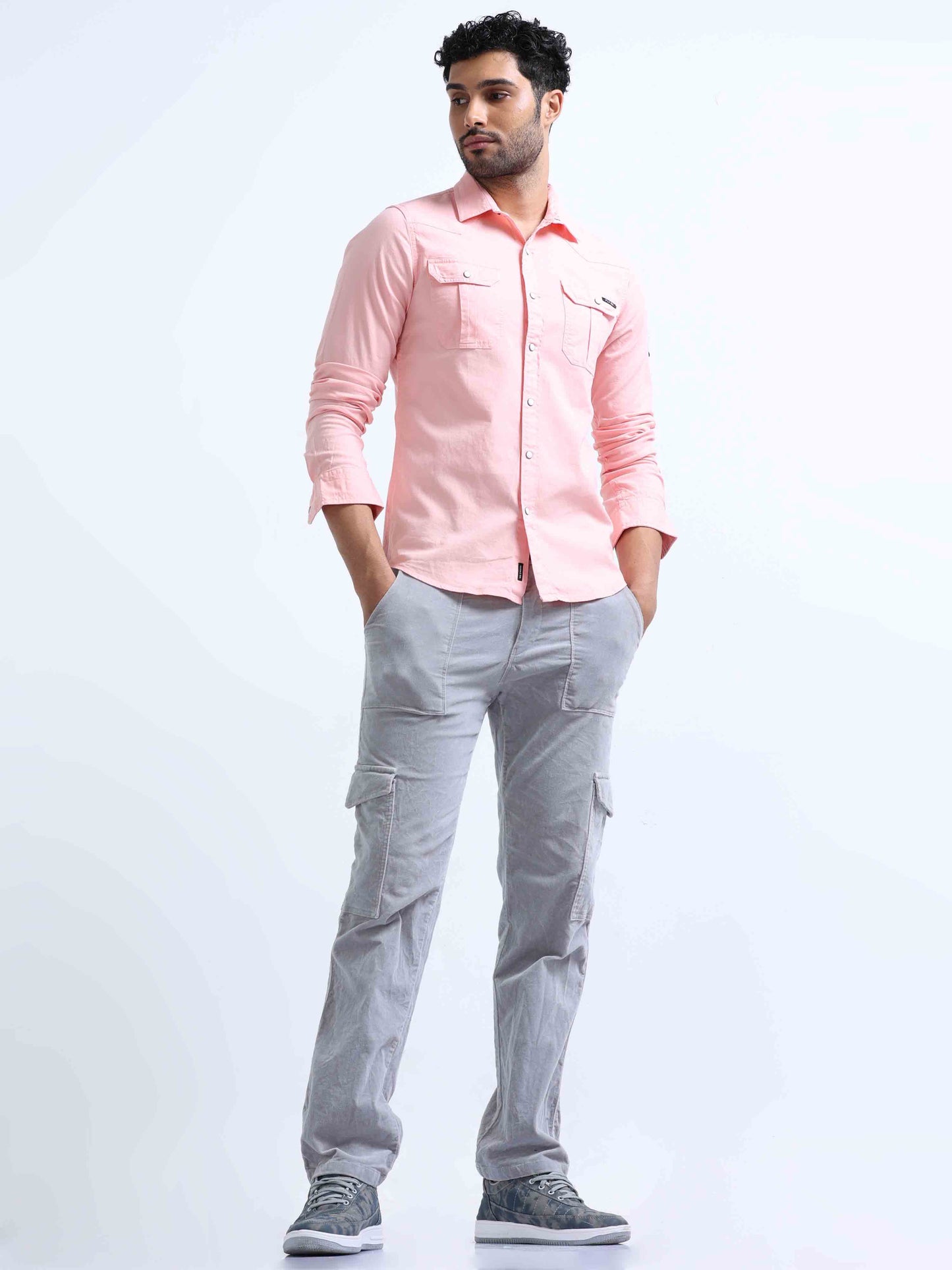 Salman Pink Double Pocket Shirt For Men 