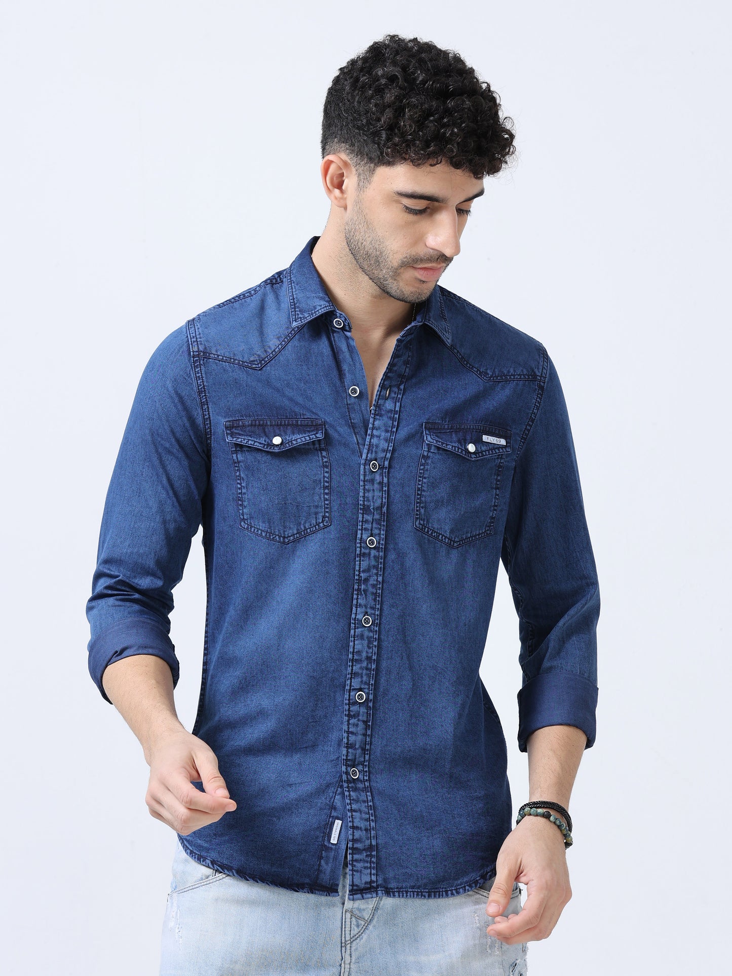 Dark Blue Denim Shirt