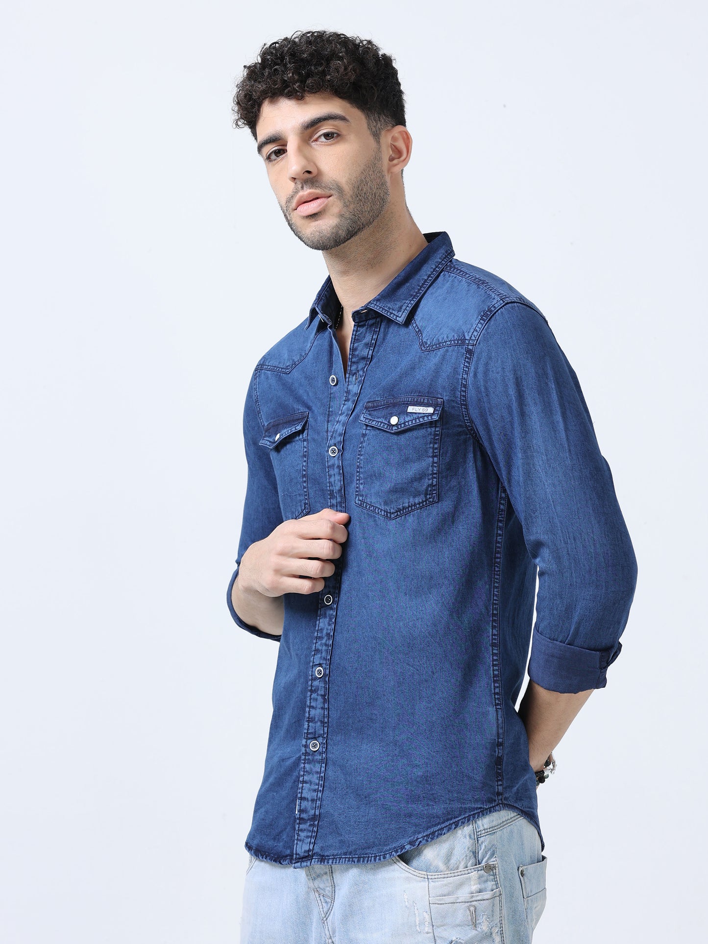 Dark Blue Denim Shirt