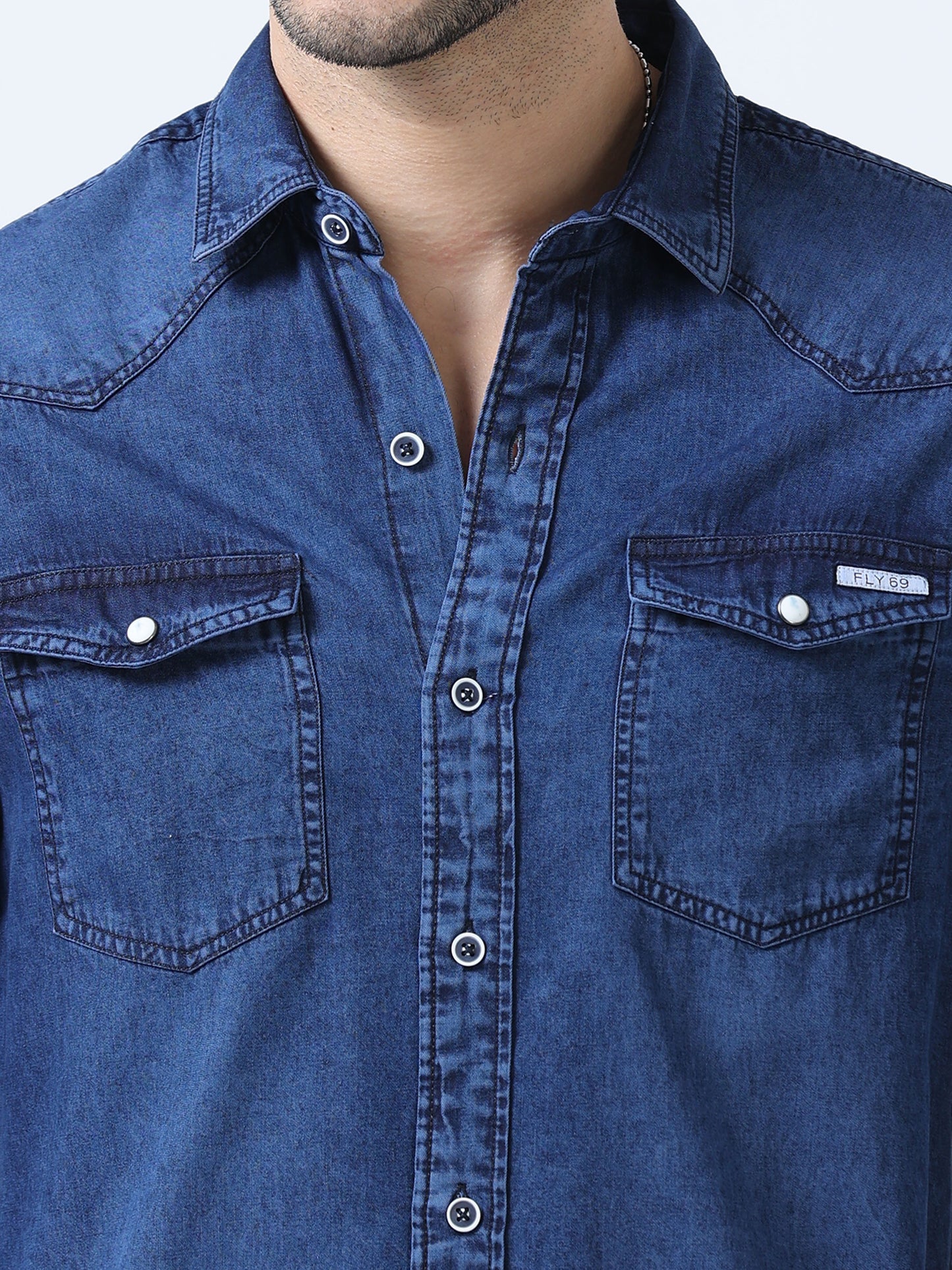 Dark Blue Denim Shirt