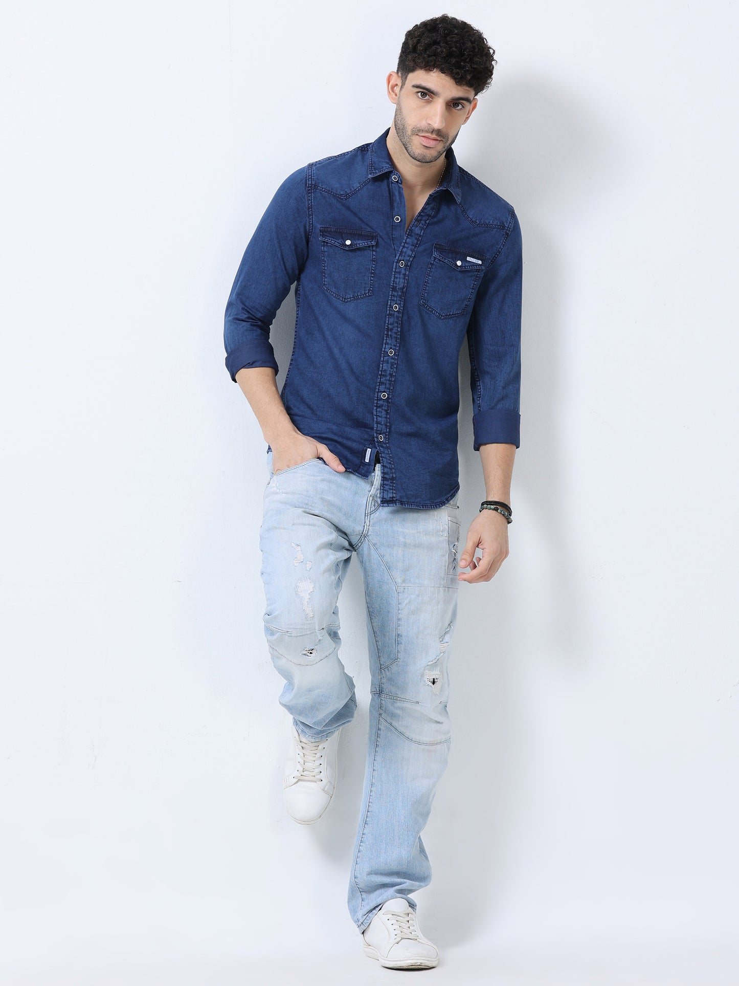 Dark Blue Denim Shirt