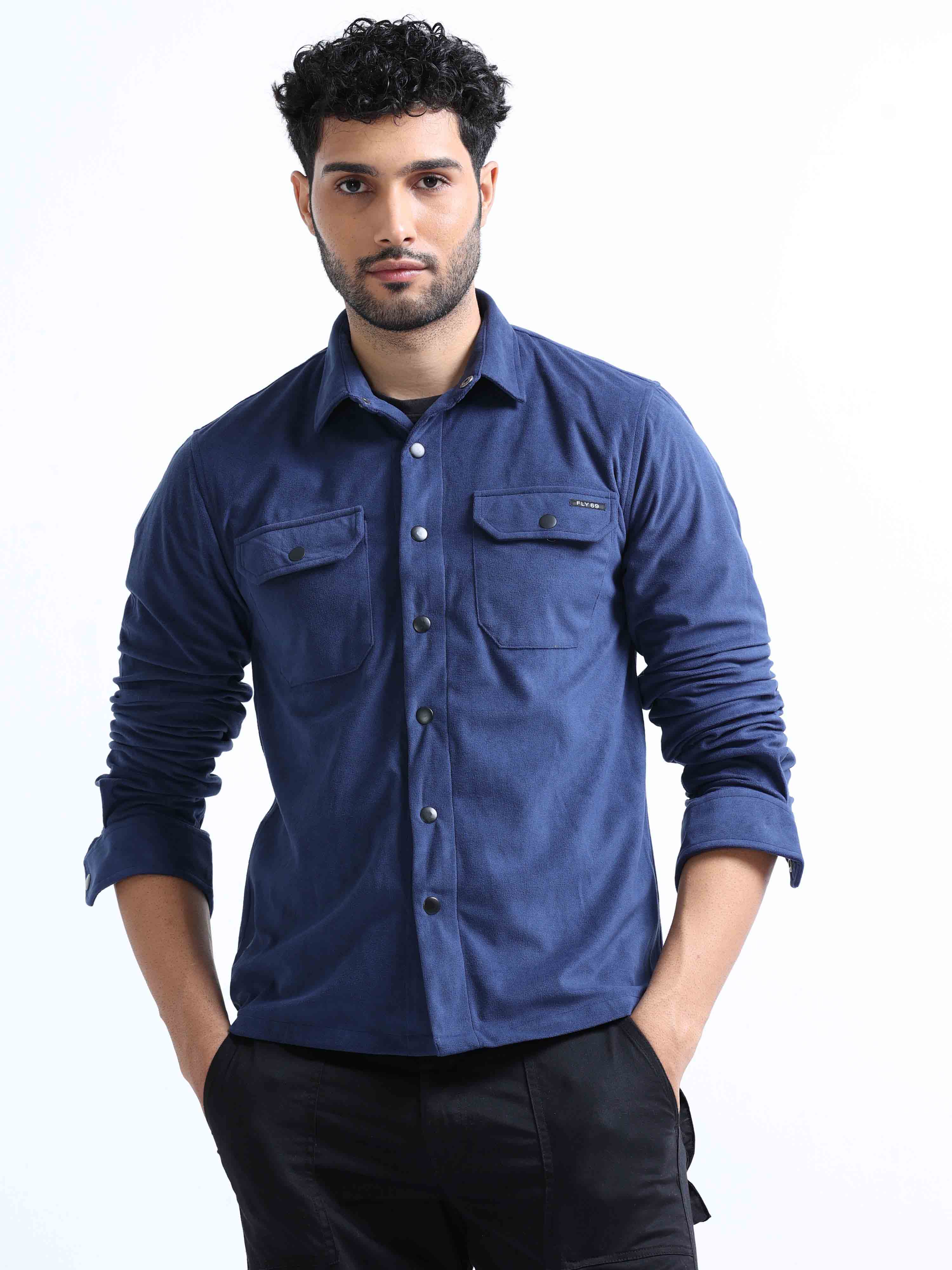 Blue velvet shirt mens best sale