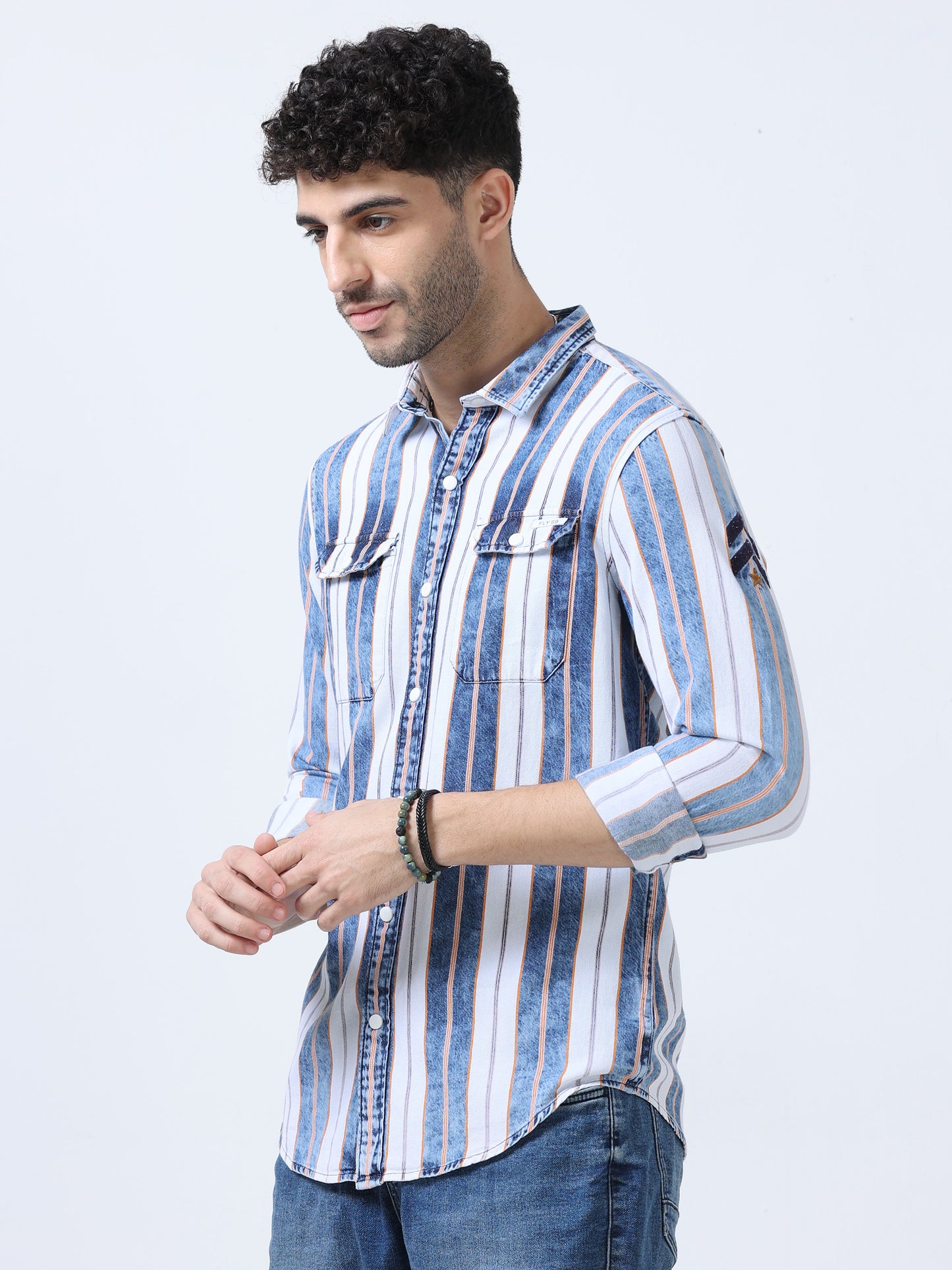 Moonstone Blue Stripe Denim Shirt