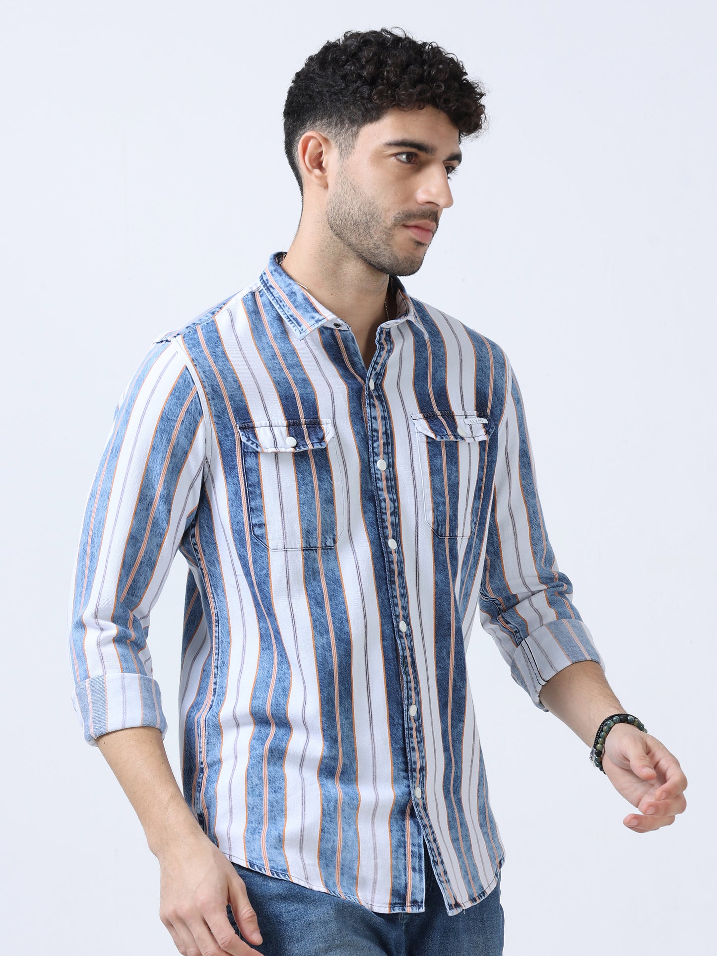 Moonstone Blue Stripe Denim Shirt