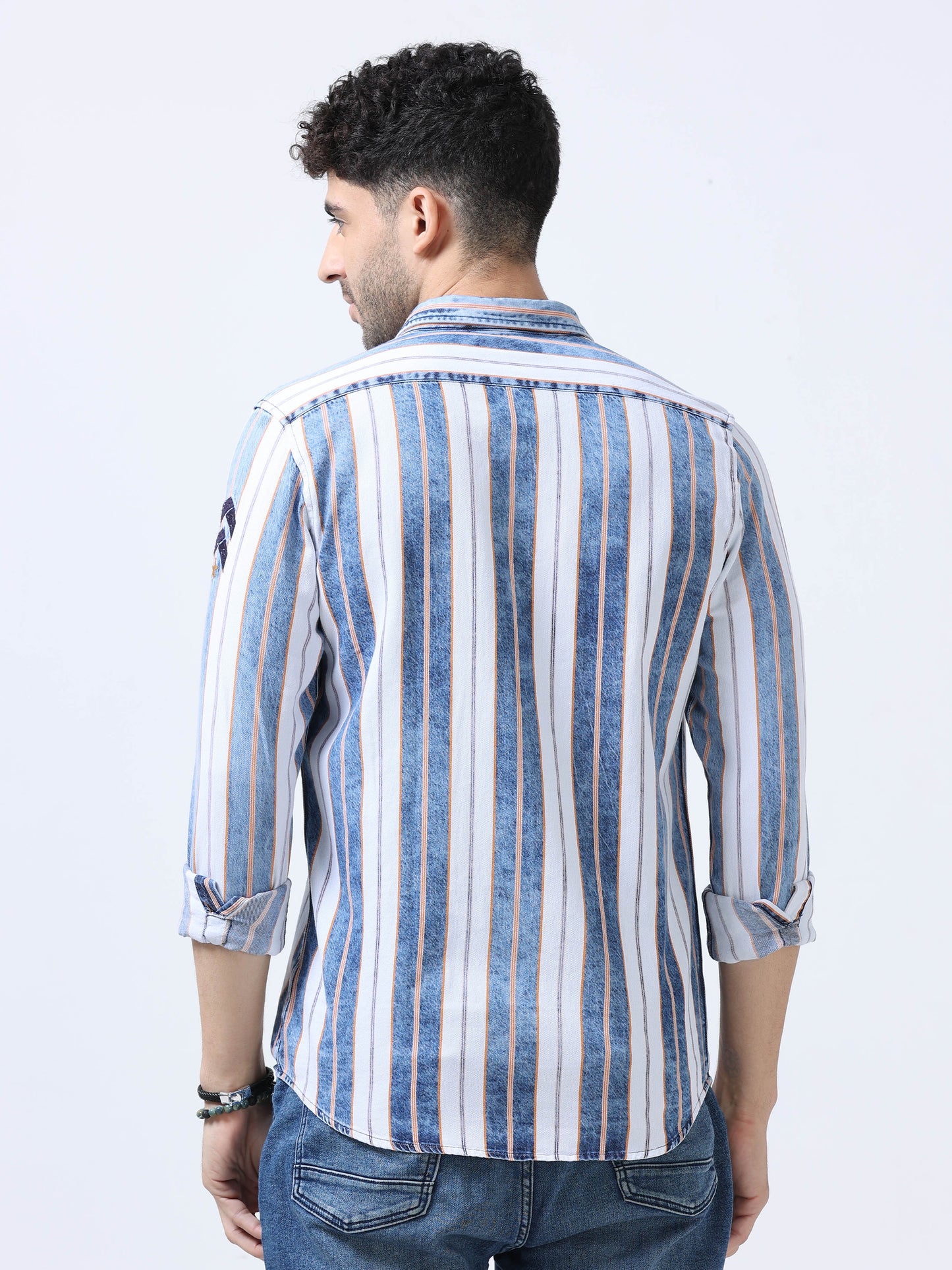 Cadet Blue Stripe Denim Shirt