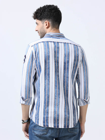 Moonstone Blue Stripe Denim Shirt