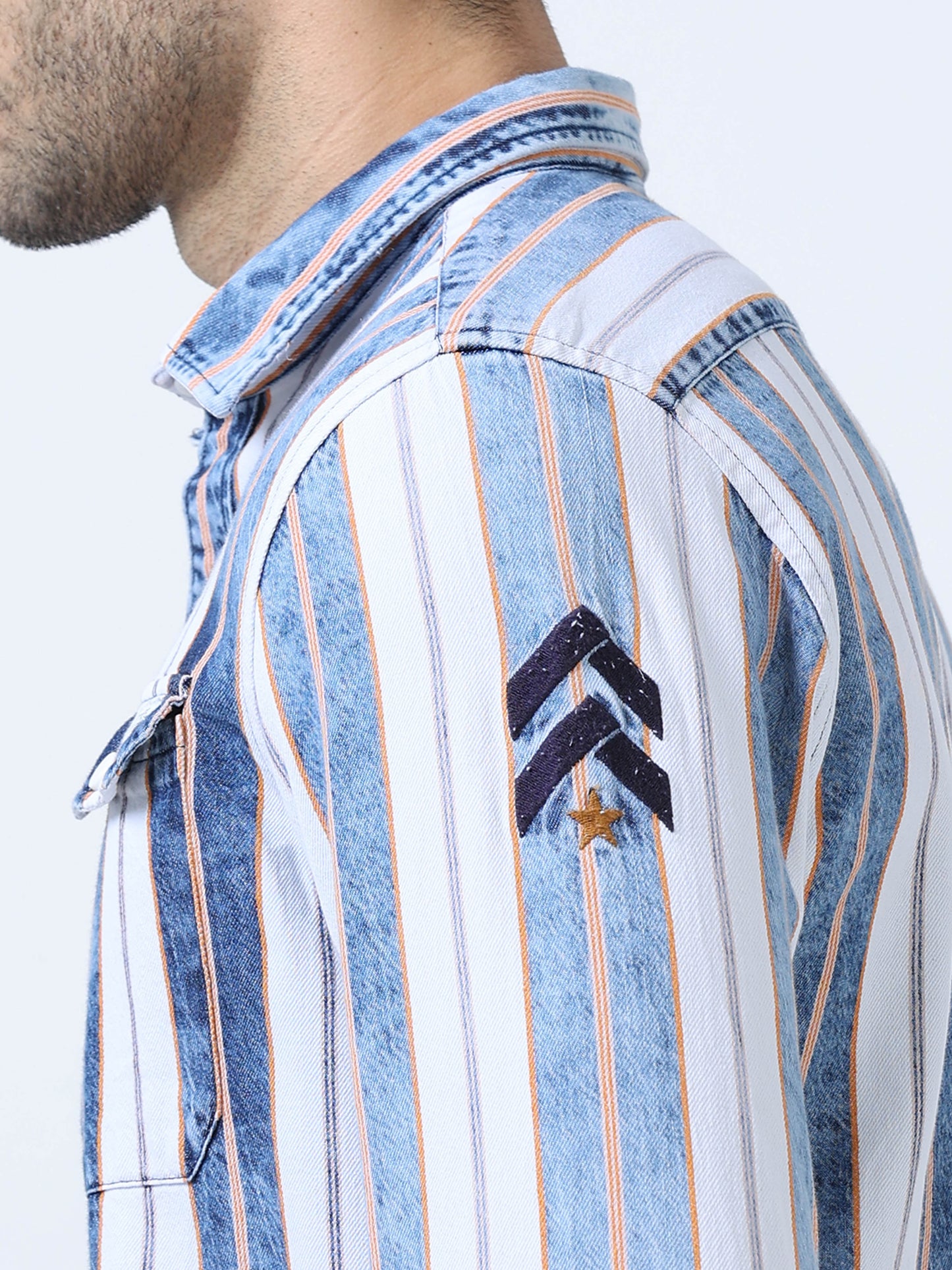 Moonstone Blue Stripe Denim Shirt