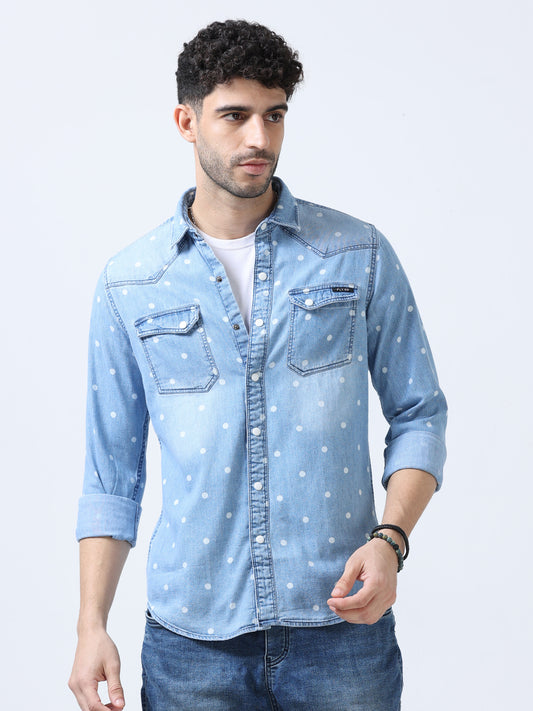 Faded Blue Denim Shirt