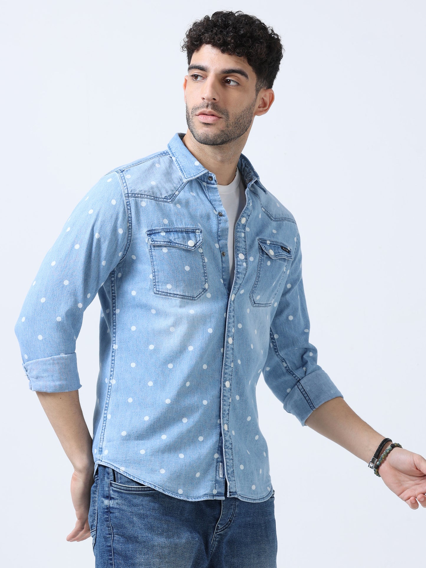 Faded Blue Denim Shirt