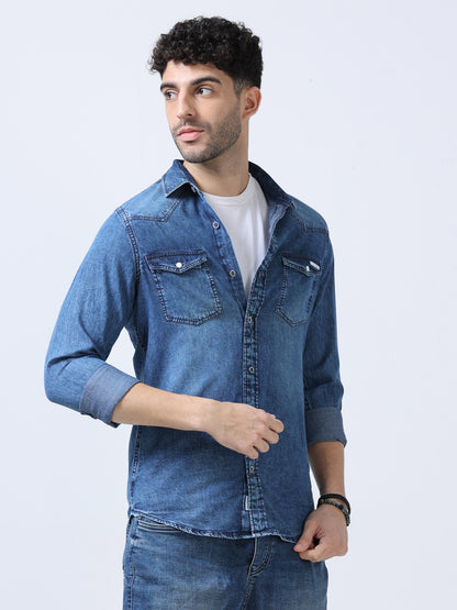 Dusky Blue Denim Shirt