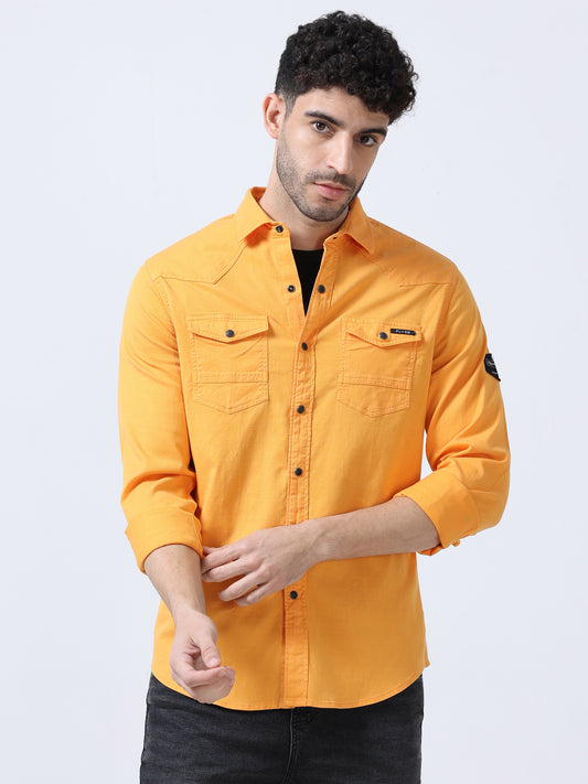 Orange Double Pocket Shirt