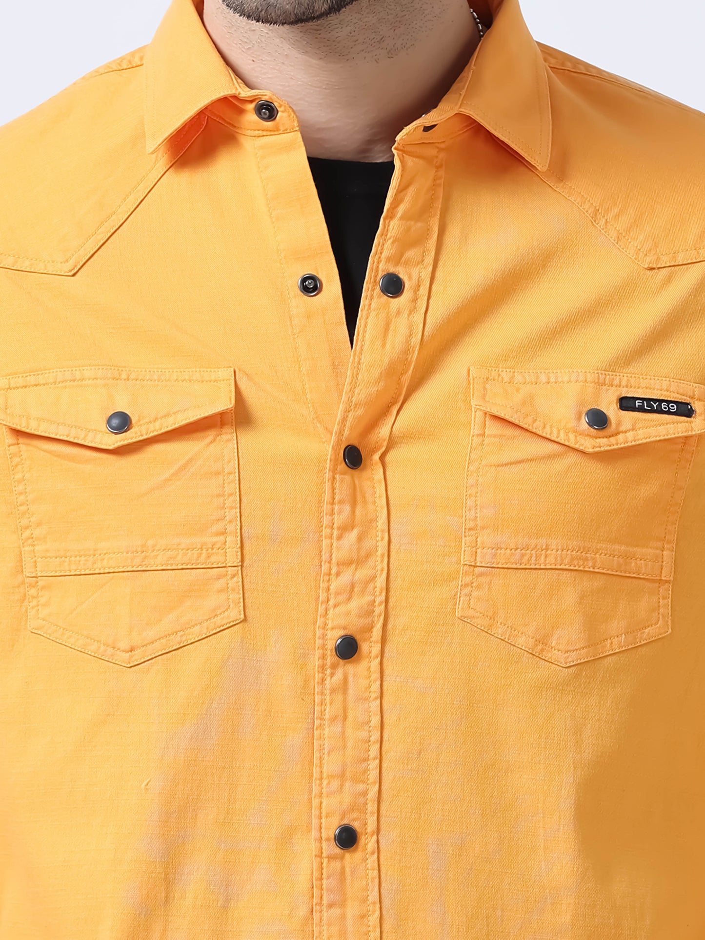 Orange Double Pocket Shirt