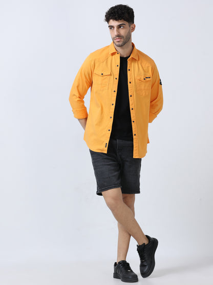 Orange Double Pocket Shirt