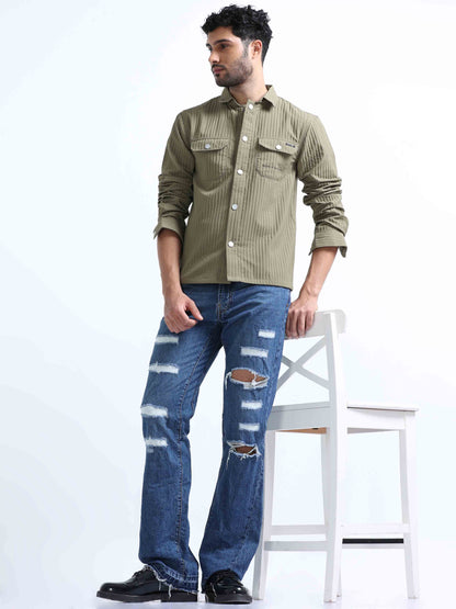 Olive Blend Over Shirt