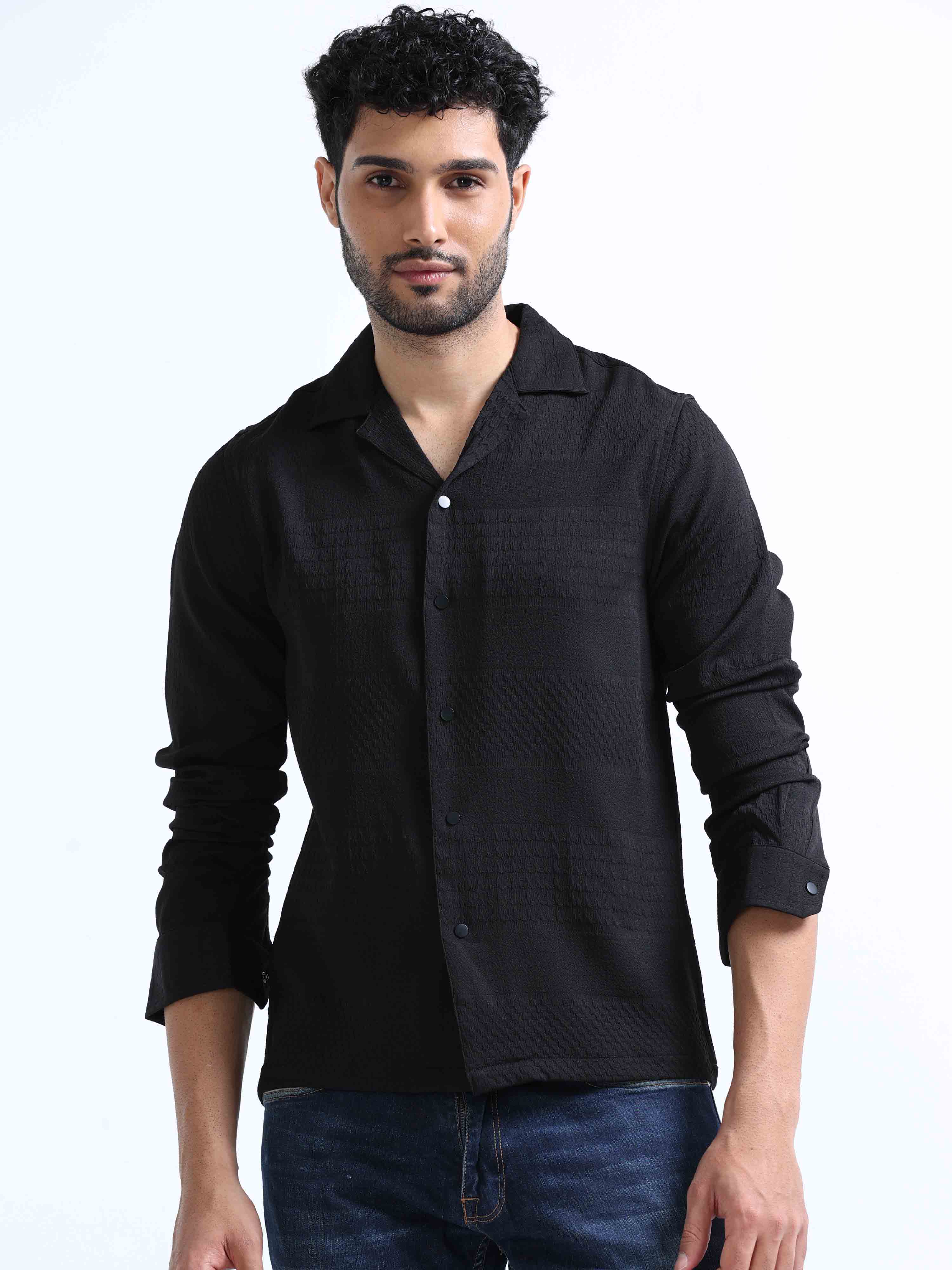 Buy Latest Black Lycra Shirt for Men Online in India