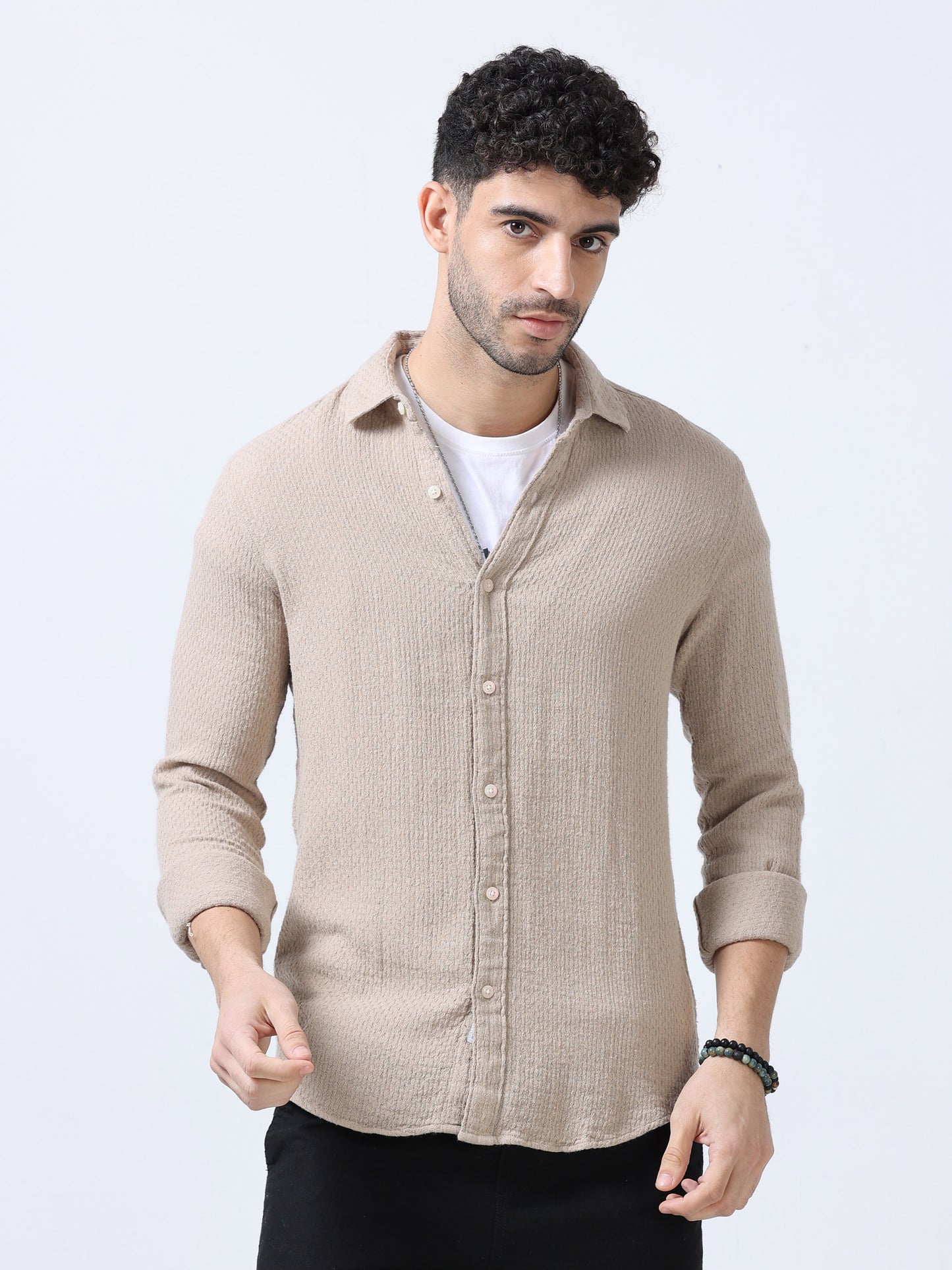 Cream Jute Dobby Shirt