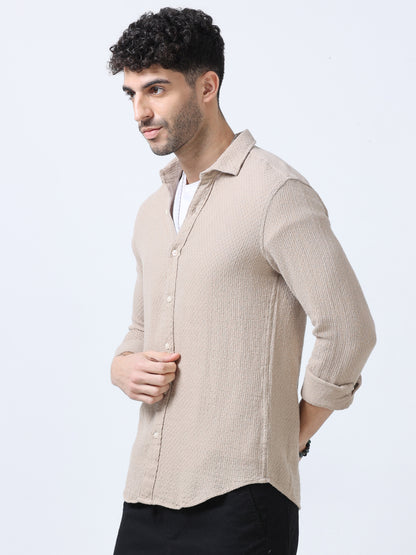 Cream Jute Dobby Shirt