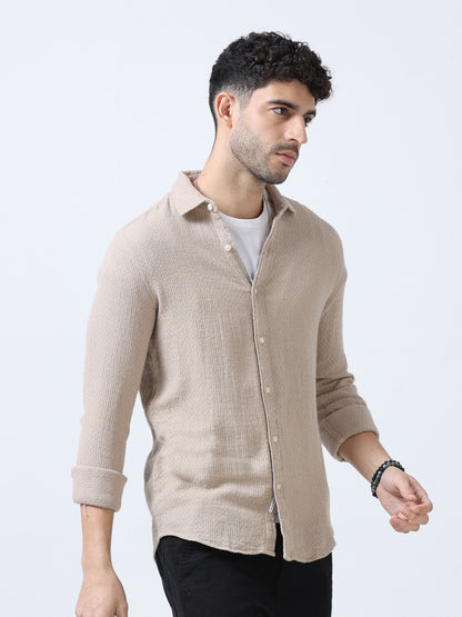 Cream Jute Dobby Shirt