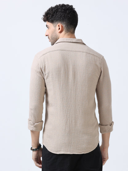 Cream Jute Dobby Shirt