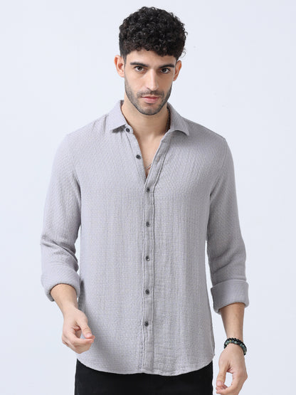 Grey Jute Dobby Shirt