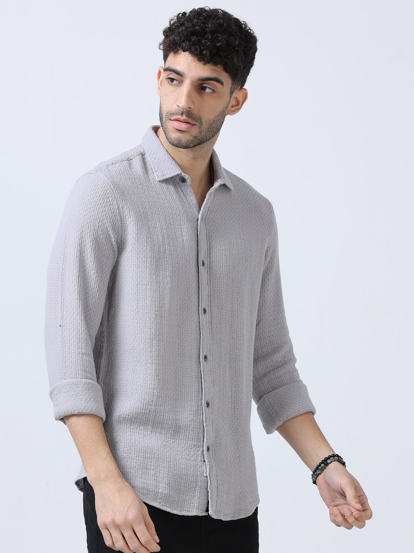 Grey Jute Dobby Shirt