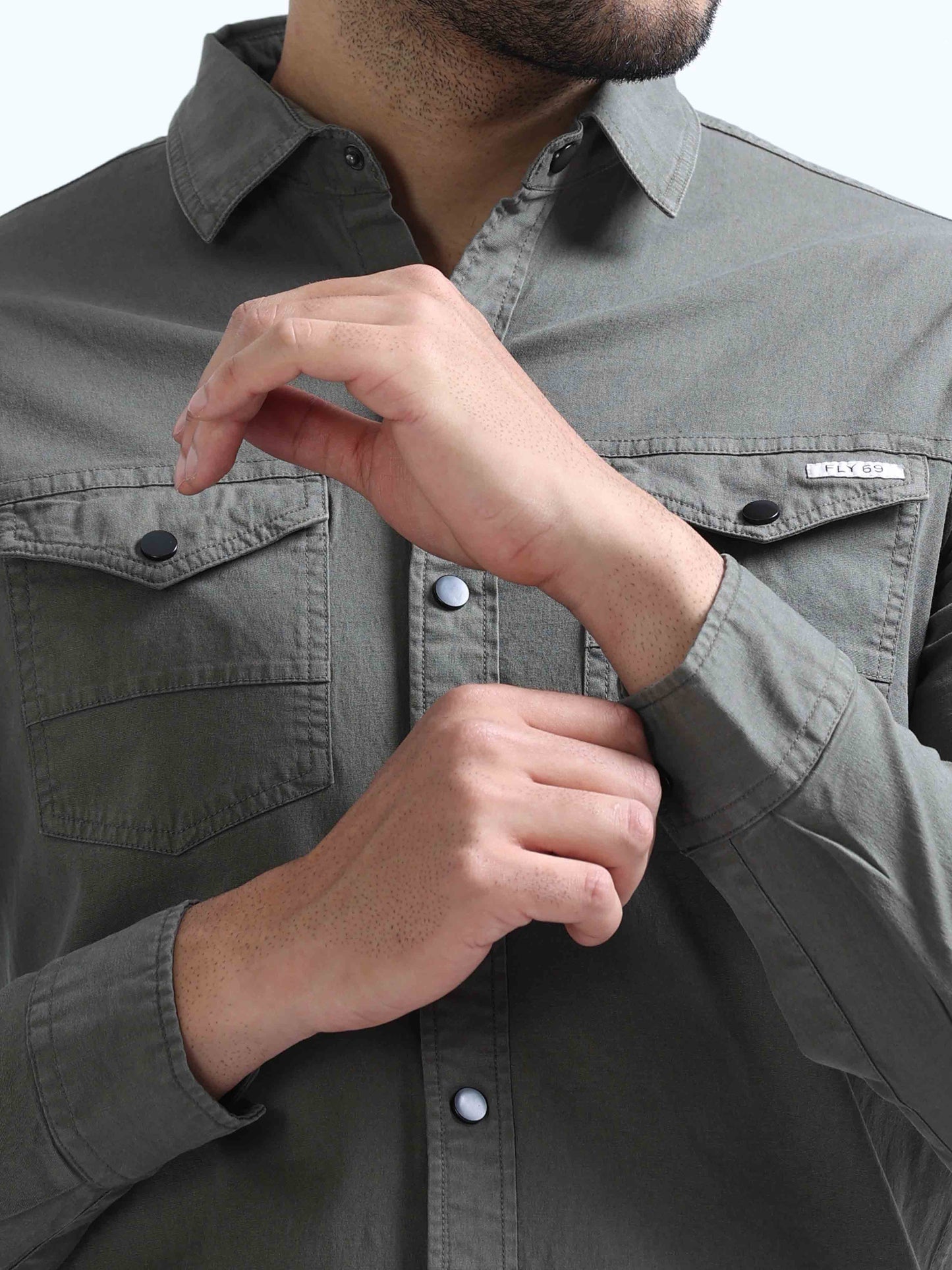 Green RFD Double Pocket Shirt For Men 