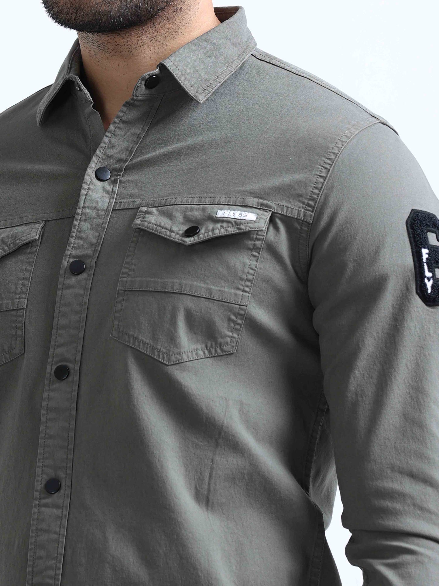 Green RFD Double Pocket Shirt For Men 