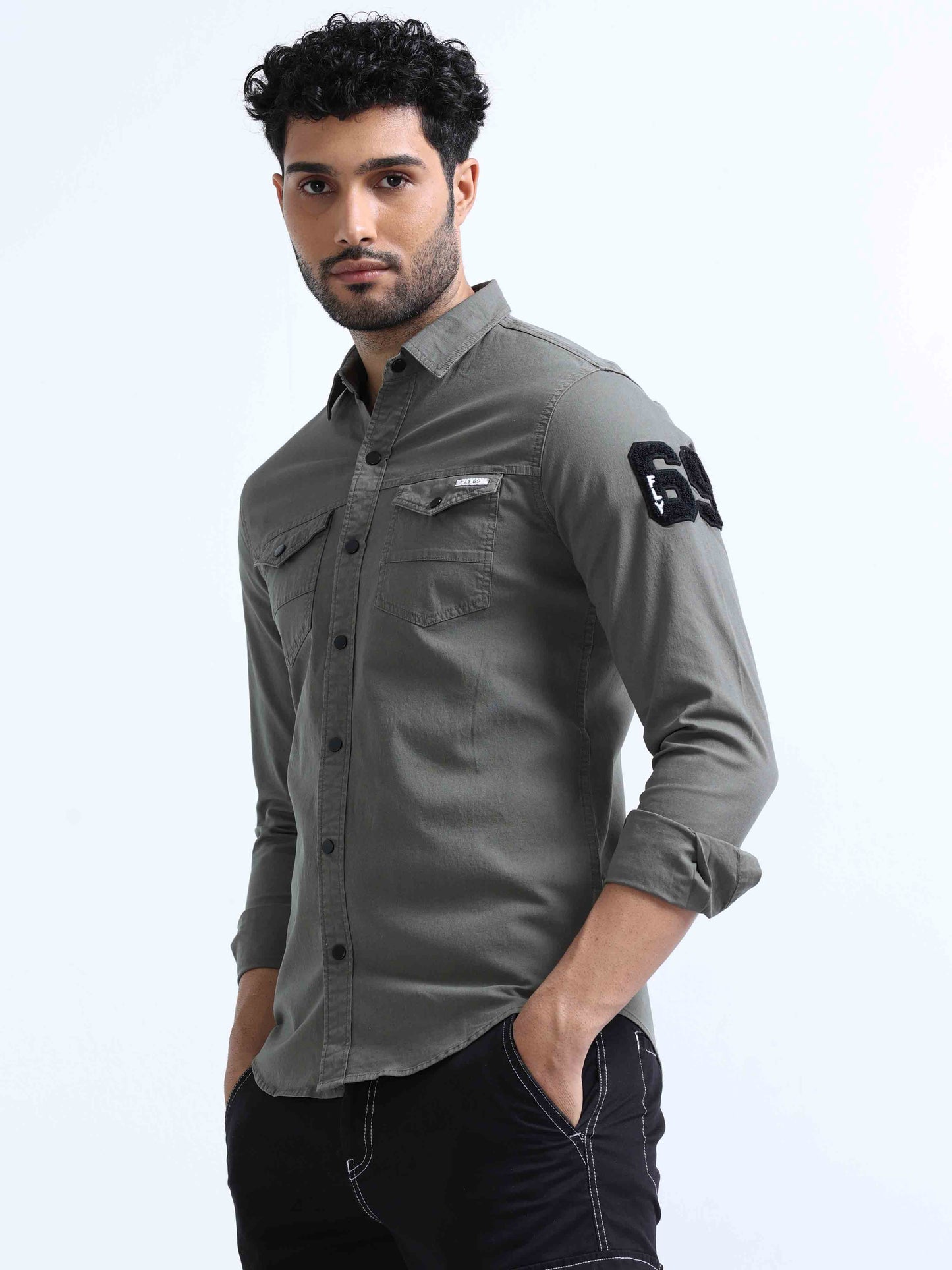 Green RFD Double Pocket Shirt For Men 