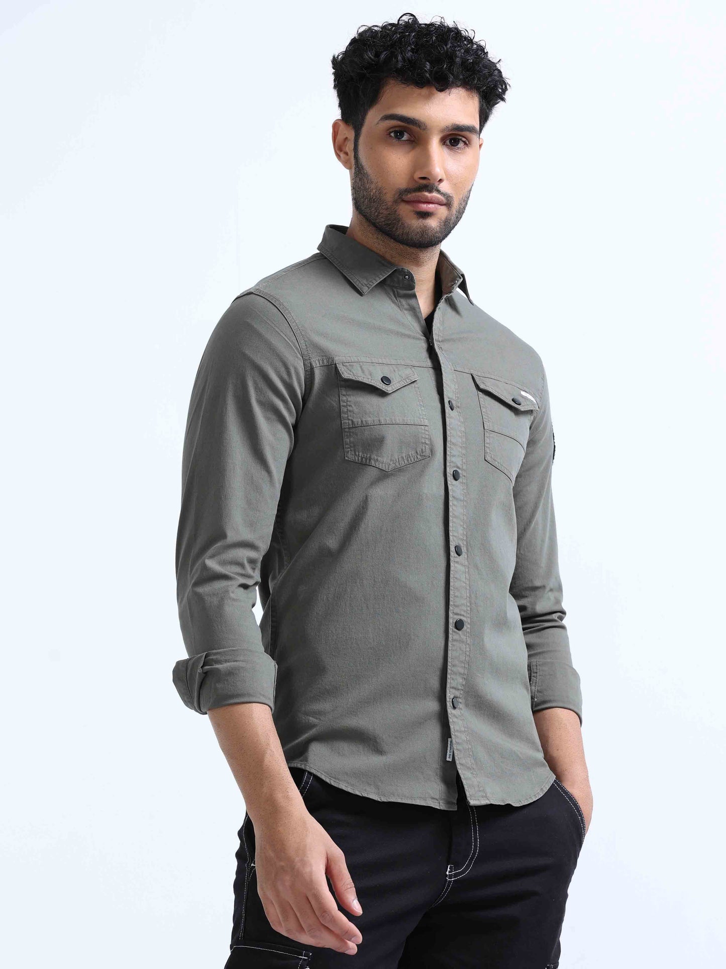 Green RFD Double Pocket Shirt For Men 