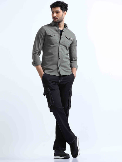 Green RFD Double Pocket Shirt For Men 