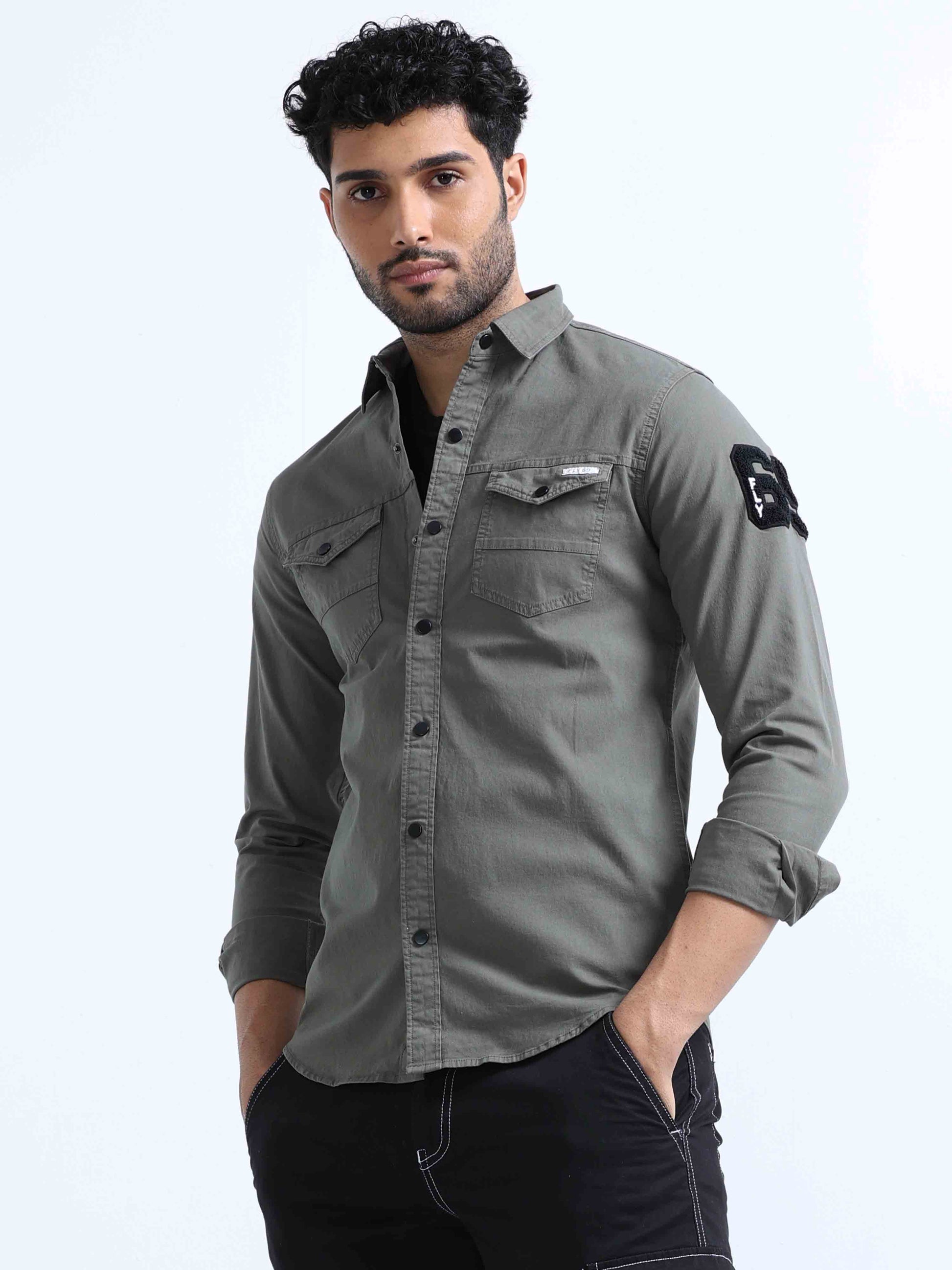 Green RFD Double Pocket Shirt For Men 