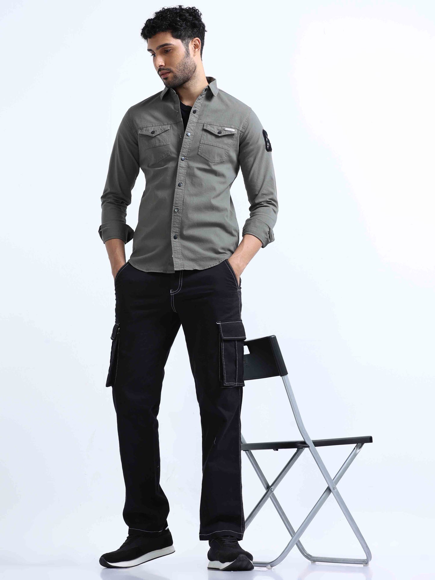 Green RFD Double Pocket Shirt For Men 