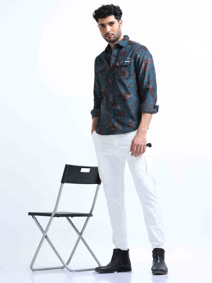 Everglade Printed Double Pocket Shirt For Men 