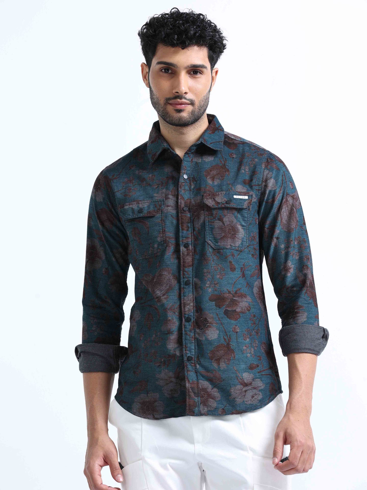 Everglade Printed Double Pocket Shirt For Men 