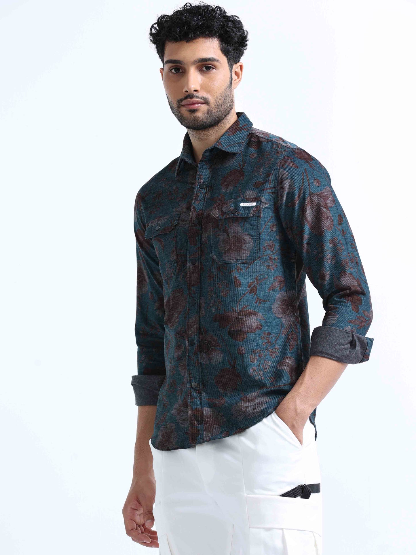 Everglade Printed Double Pocket Shirt For Men 