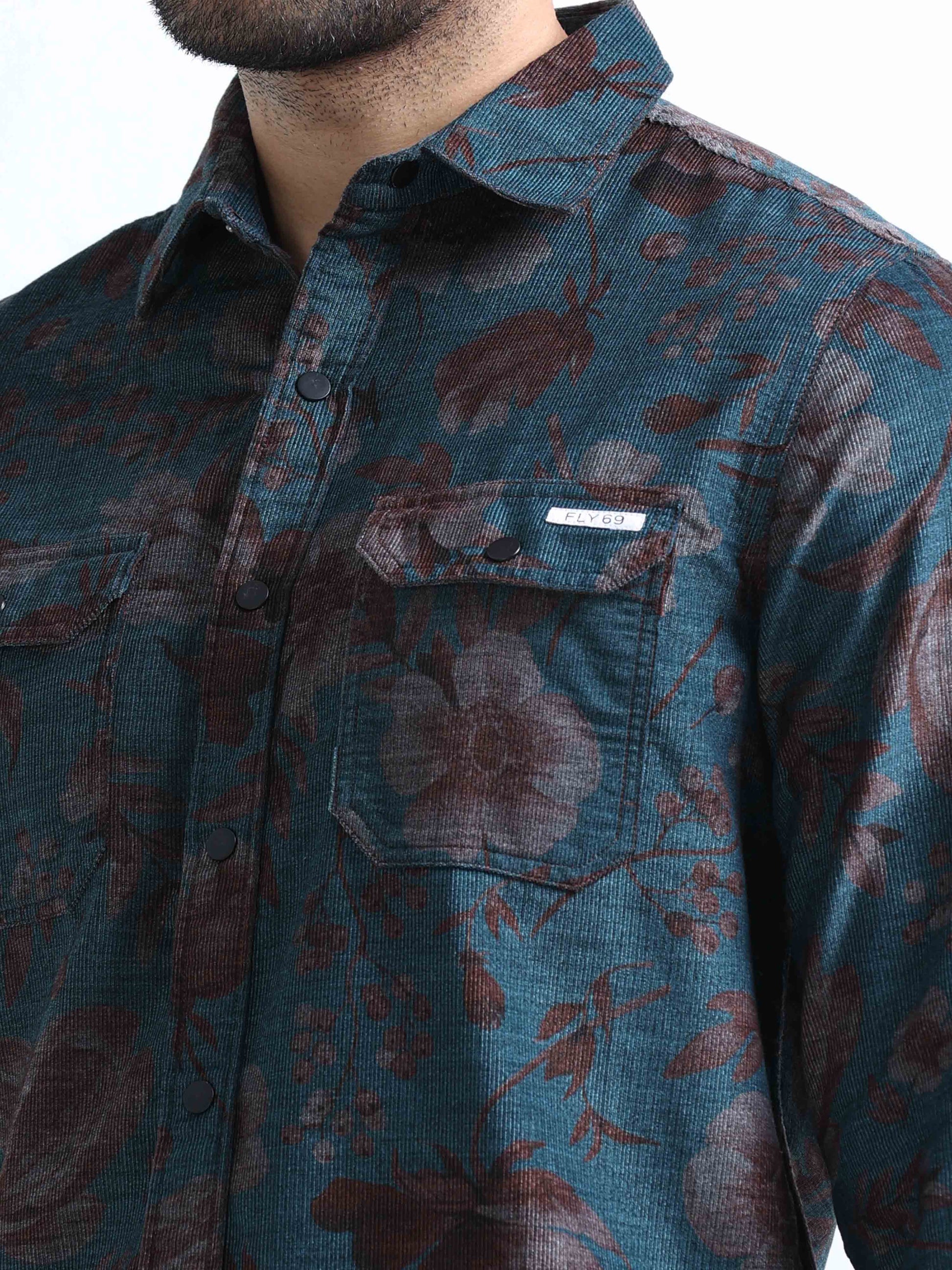 Everglade Printed Double Pocket Shirt For Men 