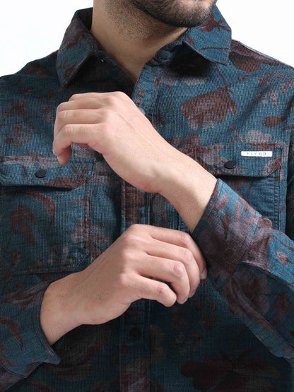 Everglade Printed Double Pocket Shirt For Men 