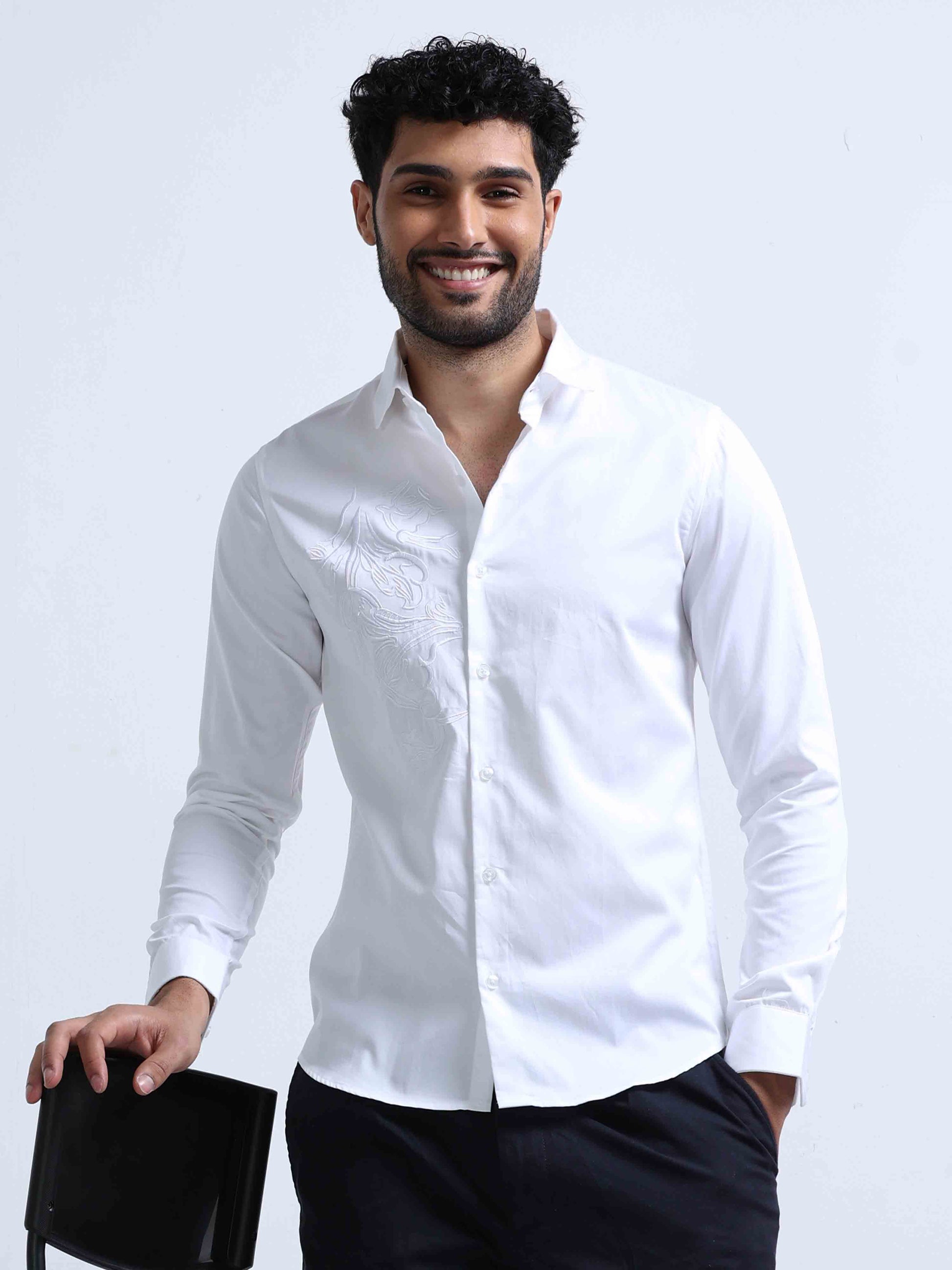 White Full Sleeve Shirt For Men