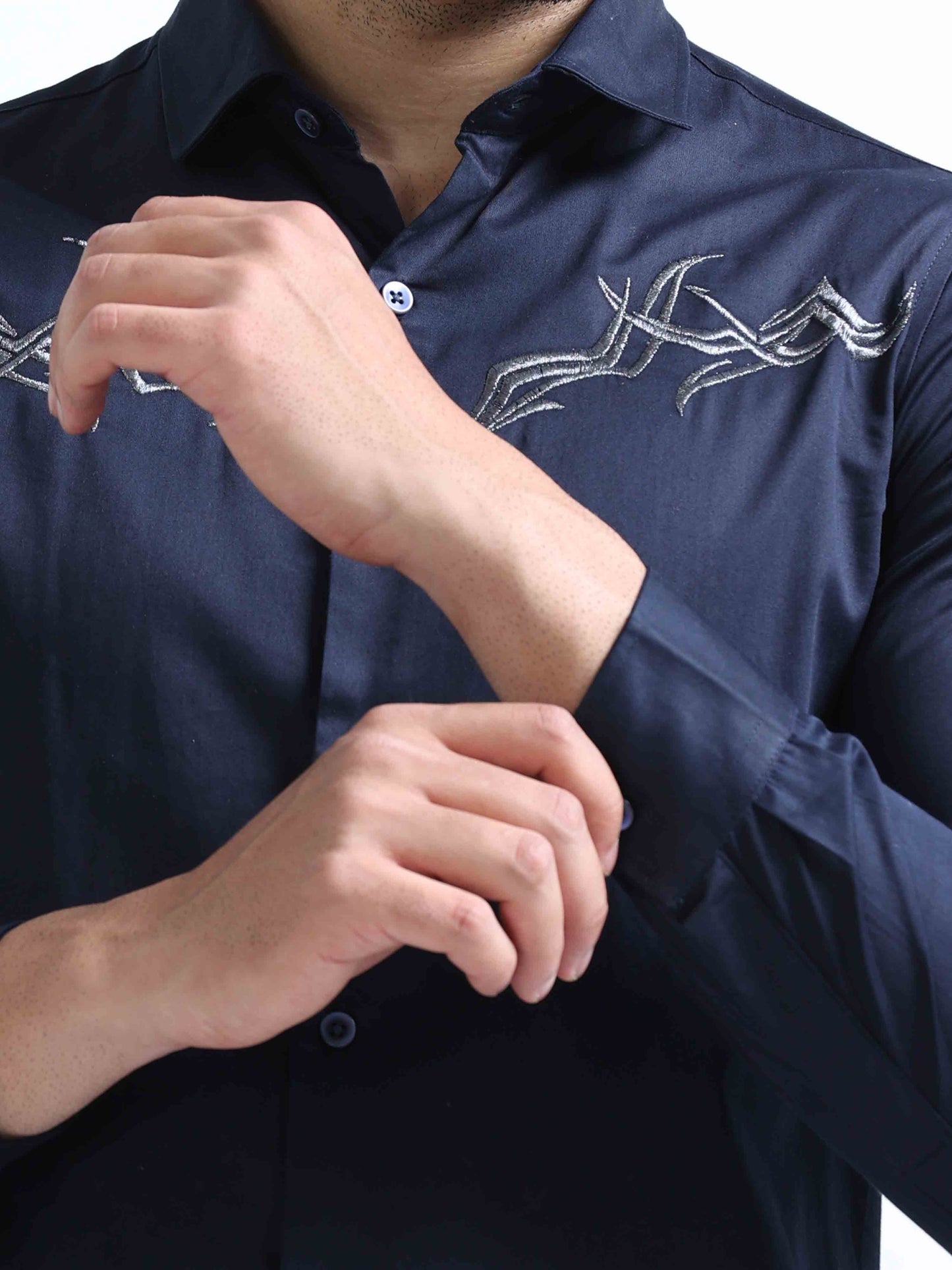 Navy Blue Full Sleeve Shirt For Men