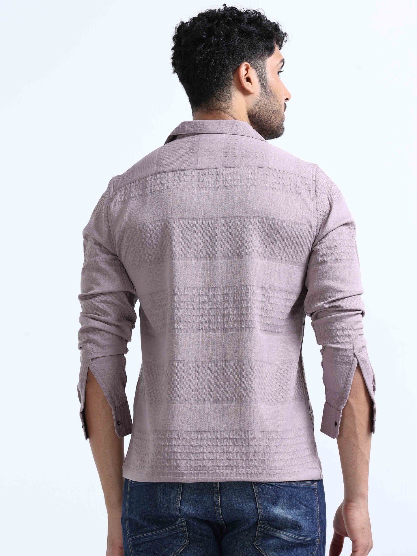 Light Purple Double Pocket Shirt for Men 