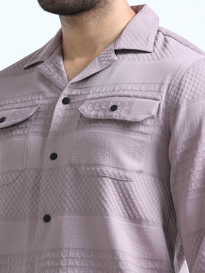 Light Purple Double Pocket Shirt for Men 