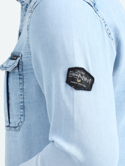 Light Blue Double Pocket Denim Shirt