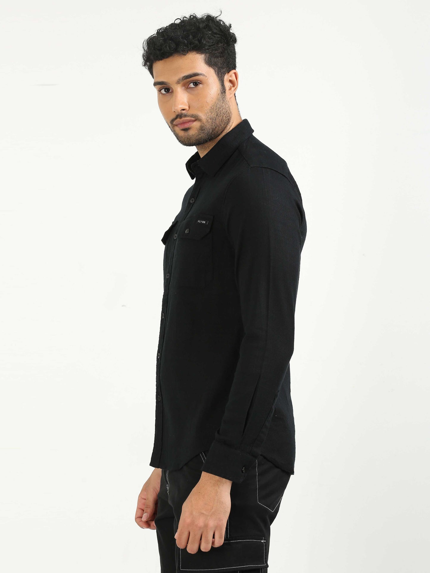 Black Khadi Linen Shirt