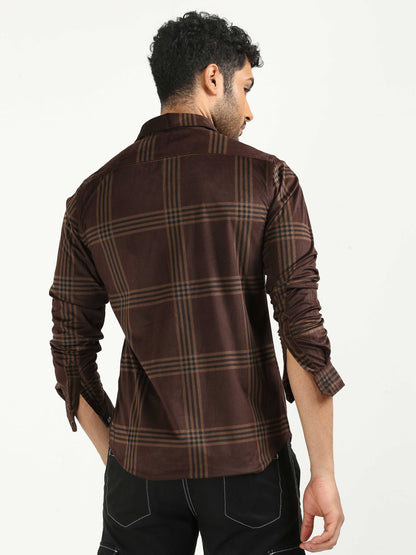 Coffee Bean Brown Checked Shirt