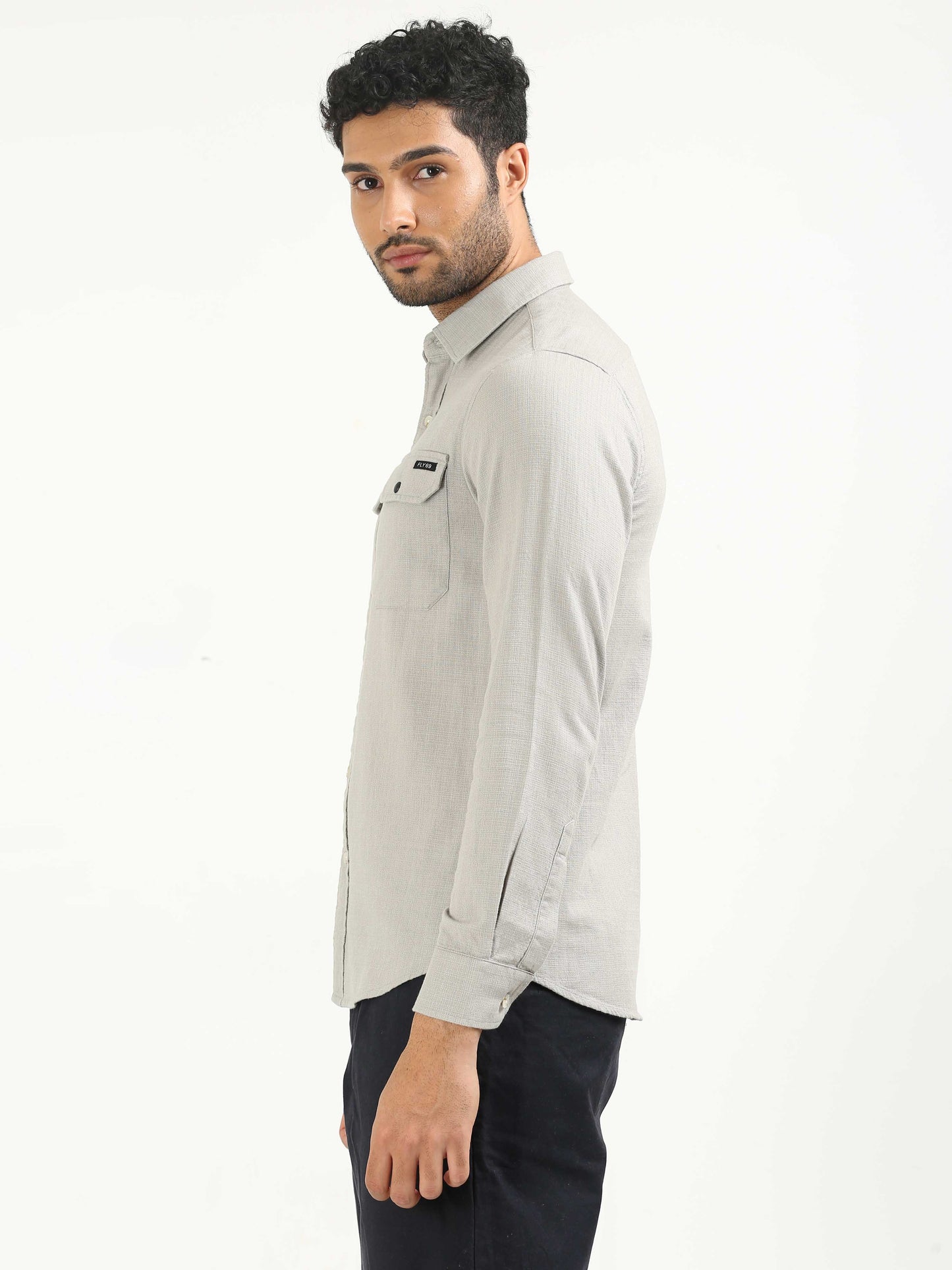 Dust Grey Khadi Linen Shirt