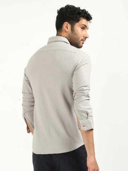 Dust Grey Khadi Linen Shirt