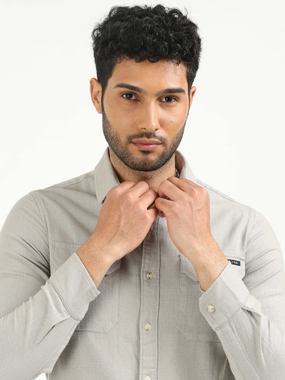 Dust Grey Khadi Linen Shirt