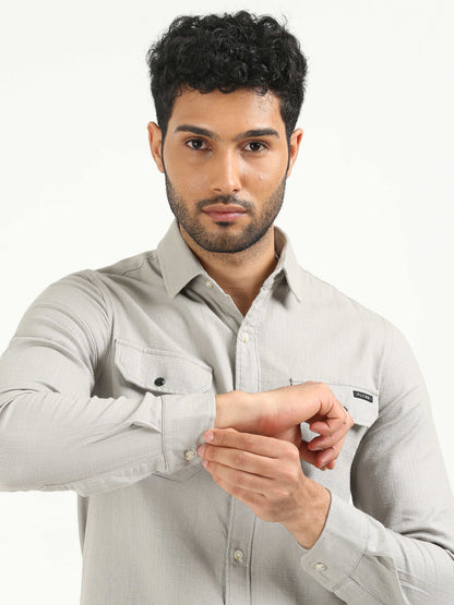 Dust Grey Khadi Linen Shirt