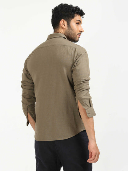 Dull Brown Khadi Linen Shirt