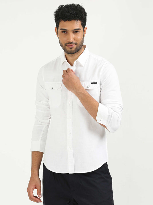 Swan White Khadi Linen Shirt